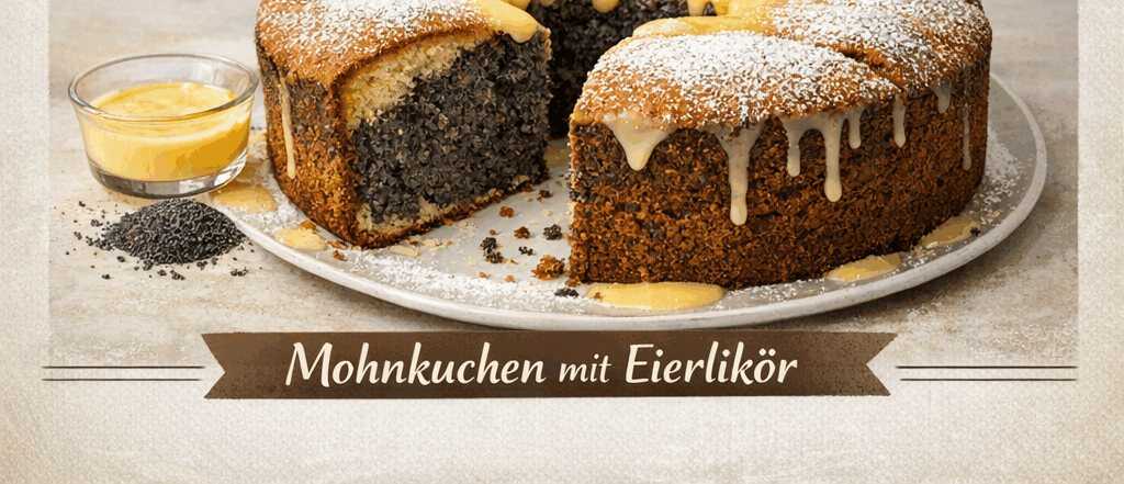 Mohnkuchen mit Eierlikör
