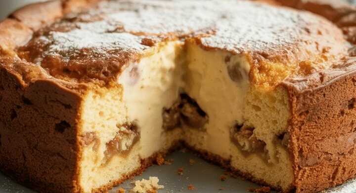Polnischer Puddingkuchen auf Rührteig in der 26er Springform