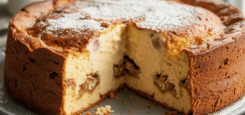 Polnischer Puddingkuchen auf Rührteig in der 26er Springform