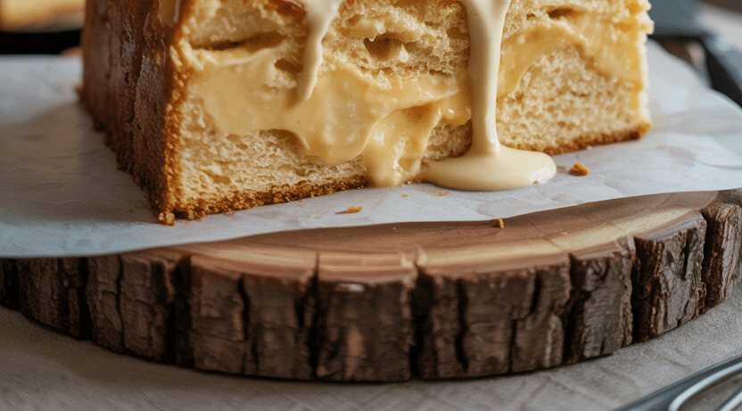 Polnischer Puddingkuchen mit Butterstreuseln und Vanillemark