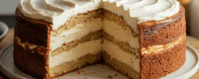 Der beste Vanillecreme Kuchen ohne Backen mit 250 ml Schlagsahne – so sieht es fertig aus