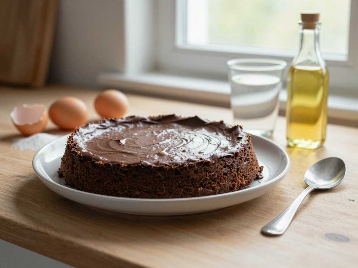 Der einfachste und köstlichste Schokoladenkuchenboden, den du je probieren wirst! – während der Zubereitung