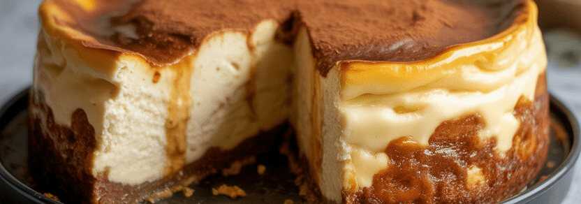 Der leckerste Käsekuchen mit Zimt ever mit 250g Magerquark – so sieht es fertig aus