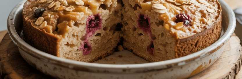 Diätkuchen mit 200g Haferflocken, gesund und gut zum Abnehmen – so sieht es fertig aus