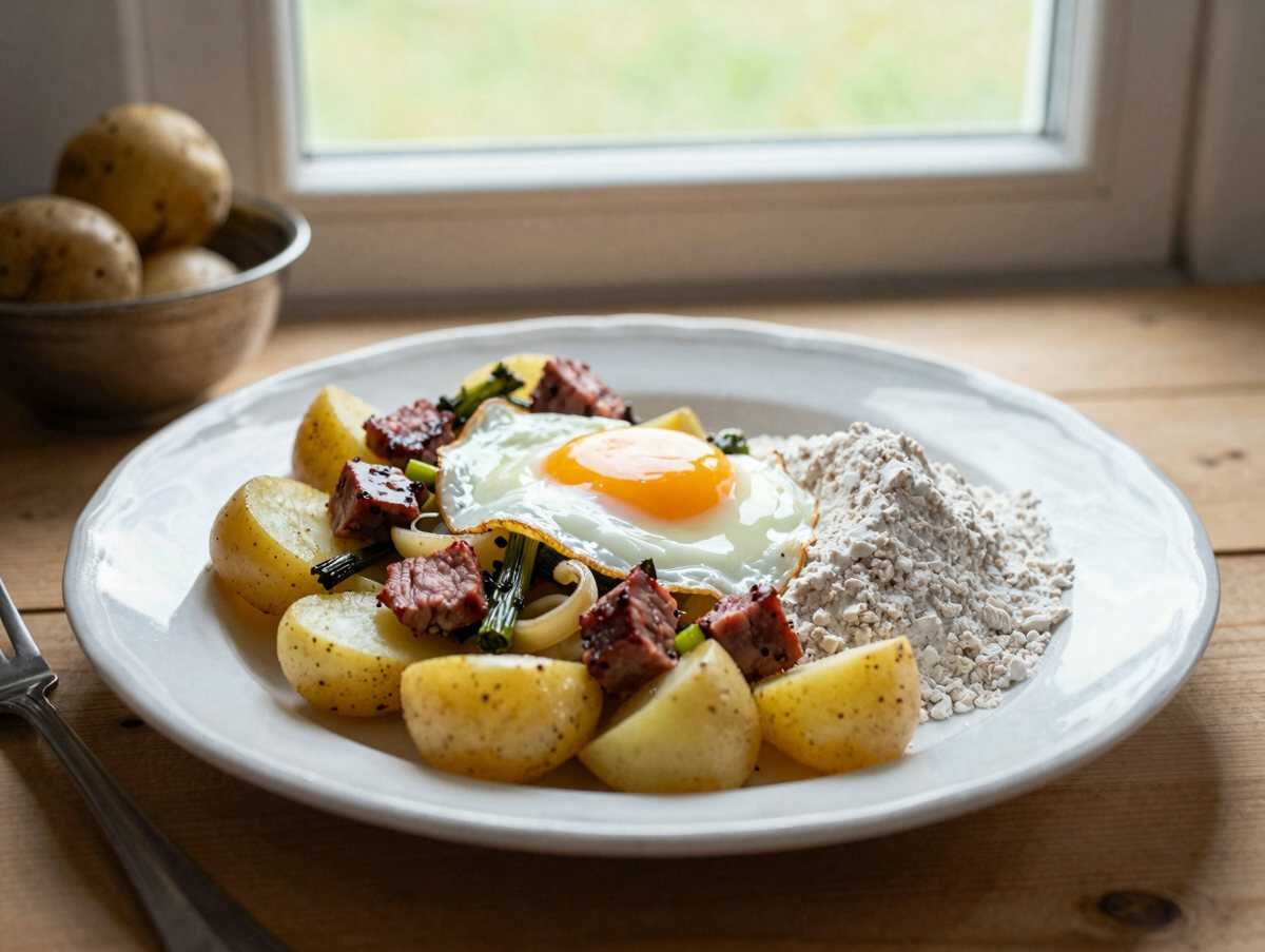 Dibbelabbes – saarländischer Kartoffelauflauf aus der Pfanne, das Wohlfühlessen wie früher bei Oma – während der Zubereitung