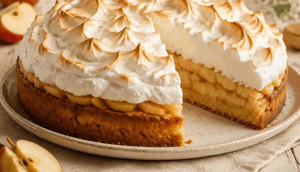 Dieser Apfelkuchen mit Baiser wird Sie verzaubern – Entdecken Sie das Rezept!