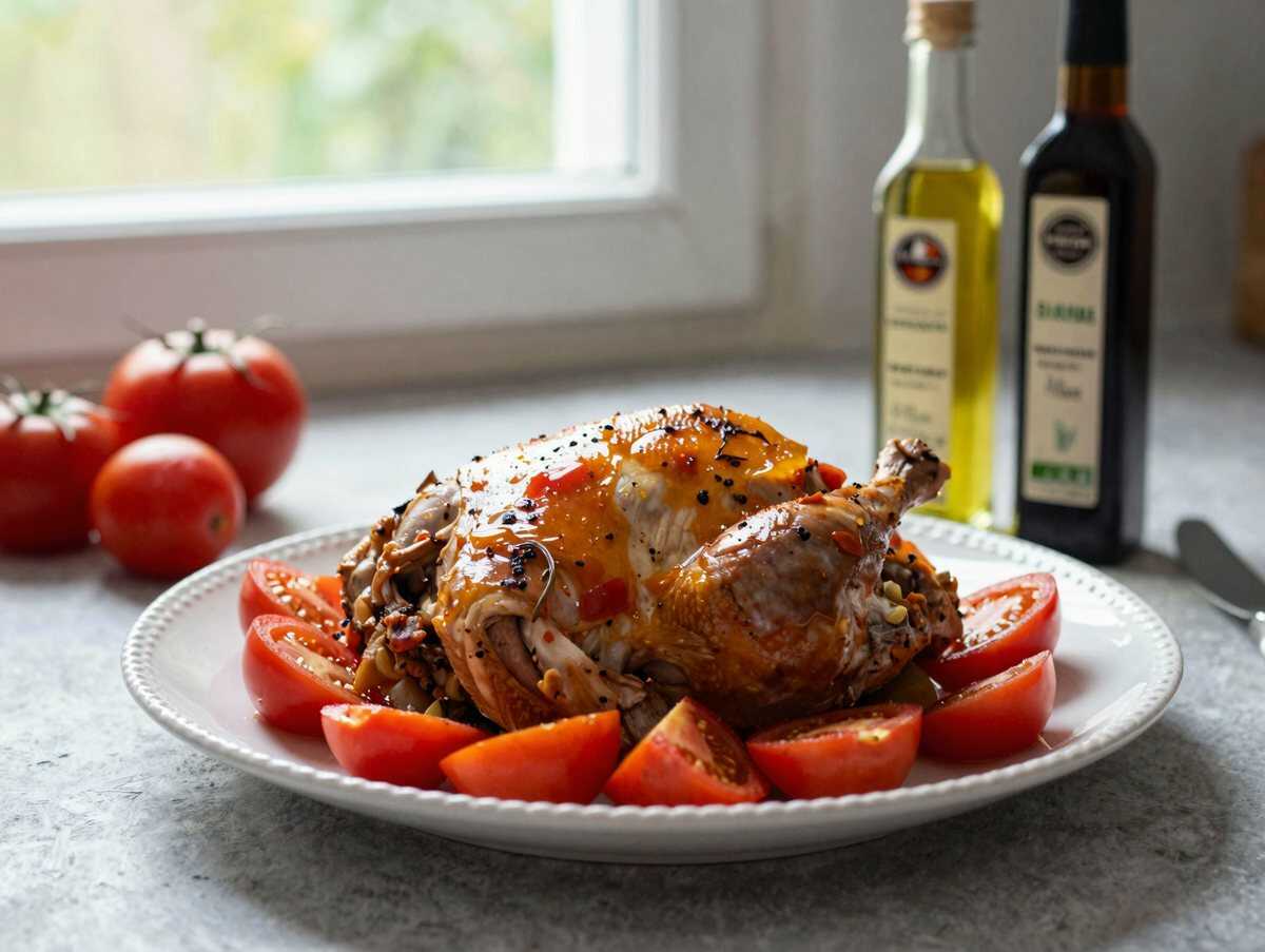 Dieses gebackene Tomaten-Basilikum-Hähnchen wird zum neuen Familienhit! – während der Zubereitung