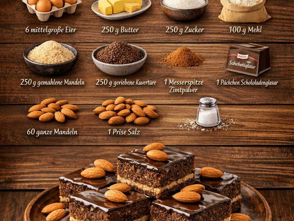 Dieses Rezept für Schoko-Mandel-Schnitten wird Ihre Geschmacksknospen verzaubern!