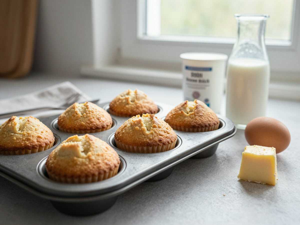 Donauwellen Muffins mit 1 Packung Pudding & 500 ml Milch – während der Zubereitung