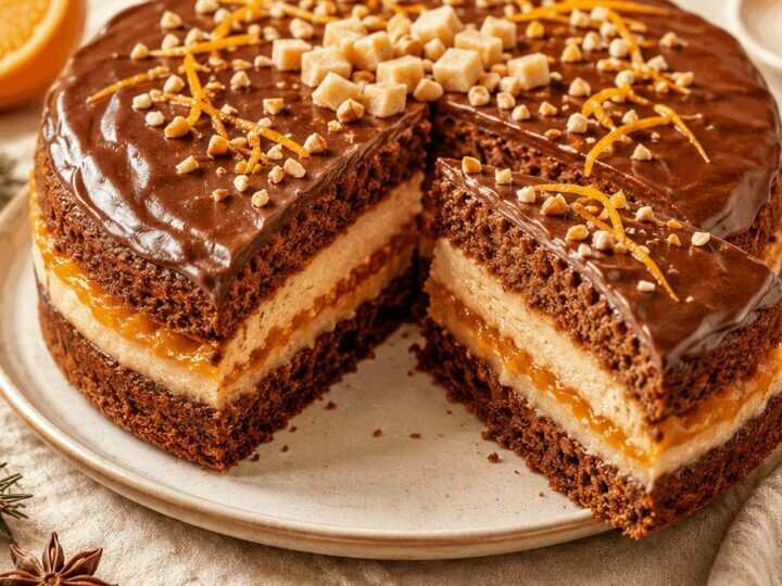 Ein unwiderstehlicher Wintertraum: Nougat-Orangen-Marzipan-Kuchen für gemütliche Nachmittage!
