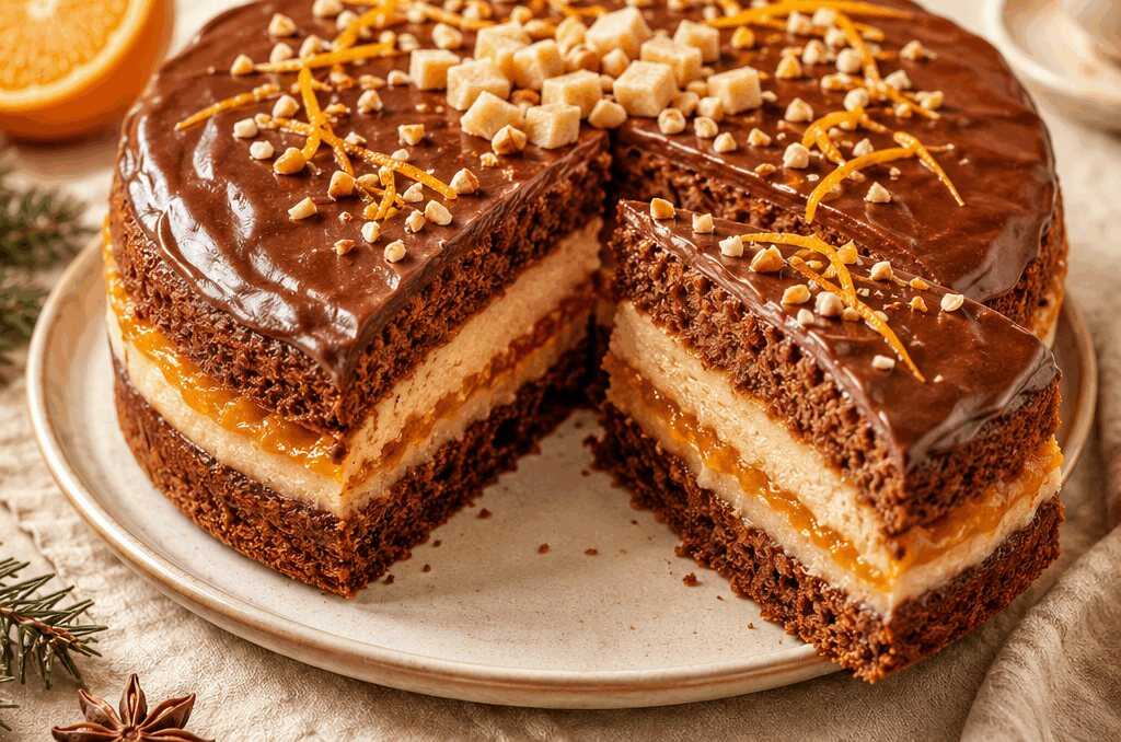 Ein unwiderstehlicher Wintertraum: Nougat-Orangen-Marzipan-Kuchen für gemütliche Nachmittage!