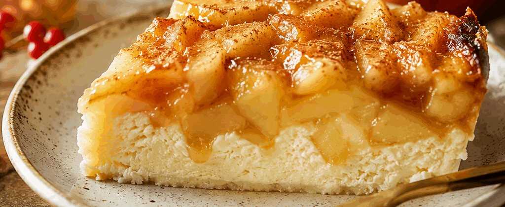 Einfach und blitzschnell: Der Bodenlose Apfel-Käsekuchen, den du probieren musst! – so sieht es fertig aus