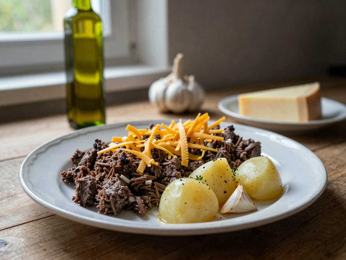 Einfache und unwiderstehliche Hobo-Auflauf mit Hackfleisch – Probieren Sie es noch heute Abend aus! – während der Zubereitung