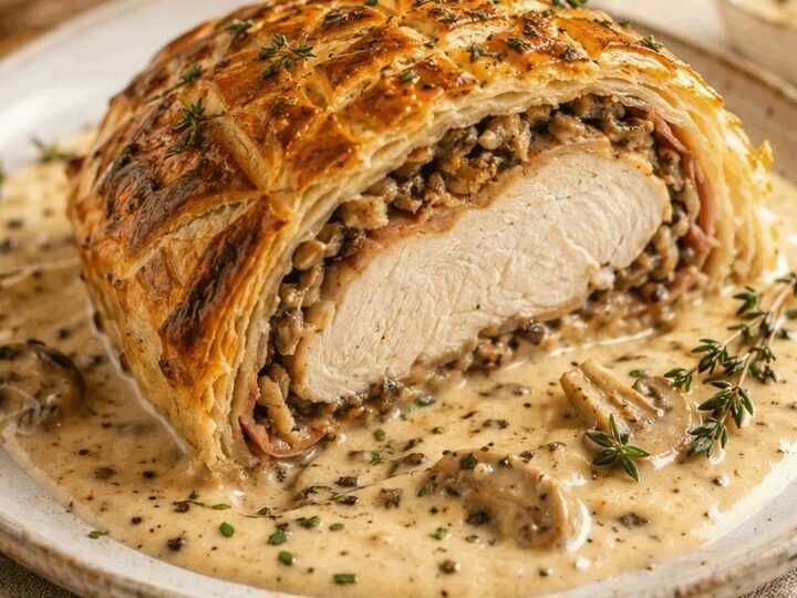 Einfaches Hühnchen-Wellington mit cremiger Sauce: Der perfekte Genuss für gemütliche Abende