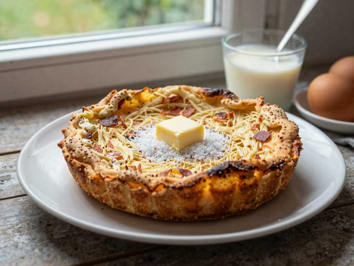 Einfaches und schnelles Rezept für köstlichen Zwiebelkuchen! – während der Zubereitung