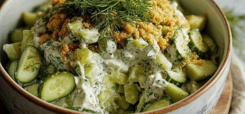Eingelegter Gurkensalat (hält bis zu 2 Monate im Kühlschrank!)