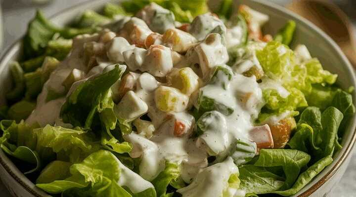 Eisbergsalat mit cremigem Joghurt-Dressing