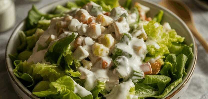 Eisbergsalat mit cremigem Joghurt-Dressing