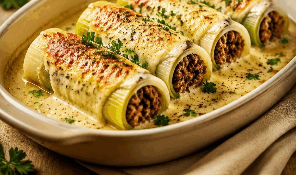 Elegante Gefüllte Lauch mit Rind: Ein Fest für den Gaumen in Wohlfühlatmosphäre!