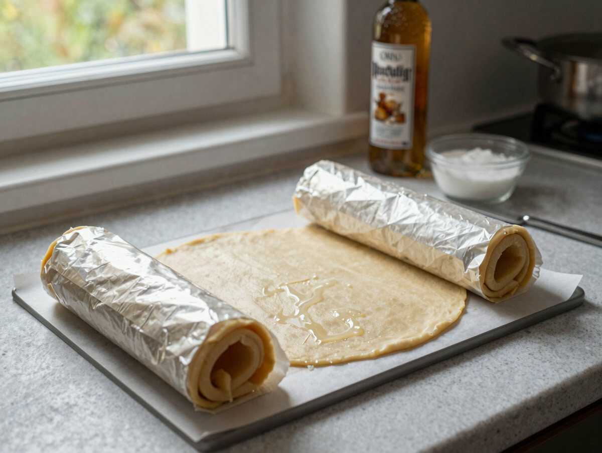 Entdecke das einfache Rezept für die unwiderstehliche Malakofftorte! – während der Zubereitung