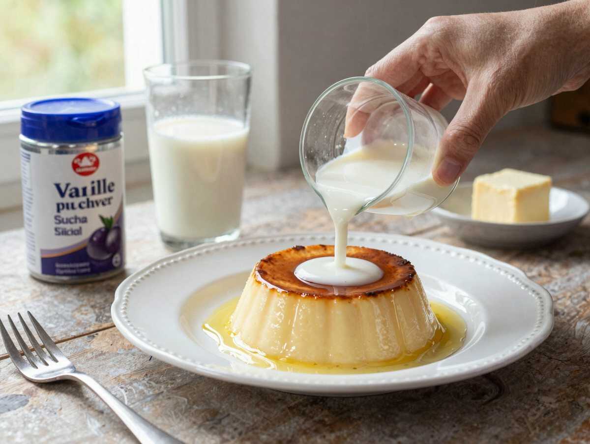 Entdecke das Geheimnis des Blitz-Kokoskuchens mit Vanillepudding – Unwiderstehlich Lecker! – während der Zubereitung