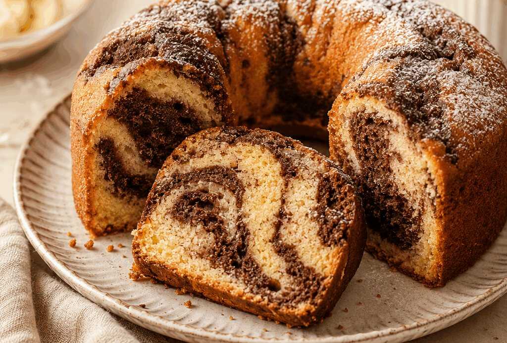 Entdecke das Geheimnis des perfekten Bananen-Marmorkuchens!