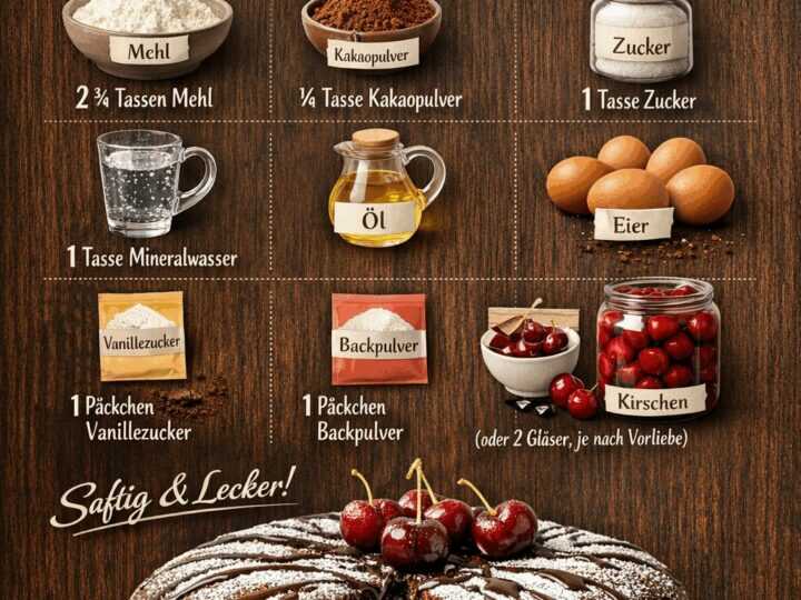 Entdecke das Geheimnis des schnellsten Schoko-Kirsch-Kuchens!