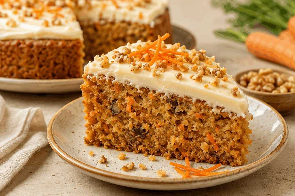 Entdecke das Geheimrezept für einen unwiderstehlich saftigen Karottenkuchen!