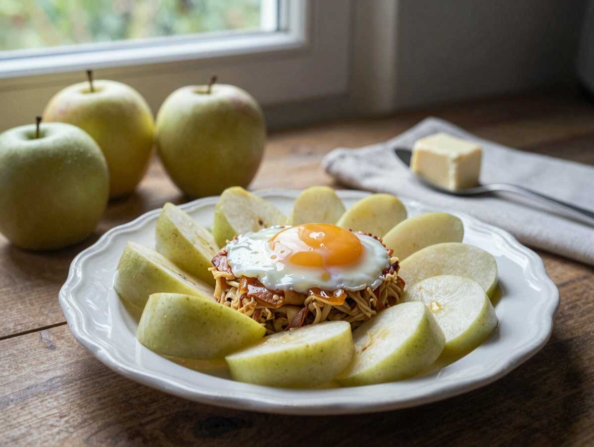 Entdecke das unwiderstehlich leckere Apfelkuchen-Rezept mit Vanillepudding! – während der Zubereitung