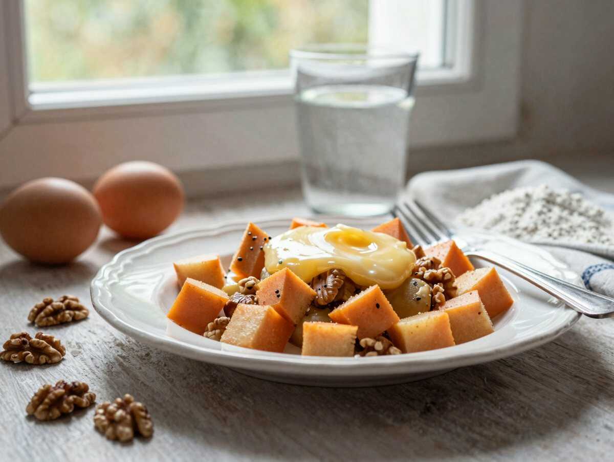 Entdecke das unwiderstehliche Nusskuchen-Rezept mit Pfirsichcreme! – während der Zubereitung
