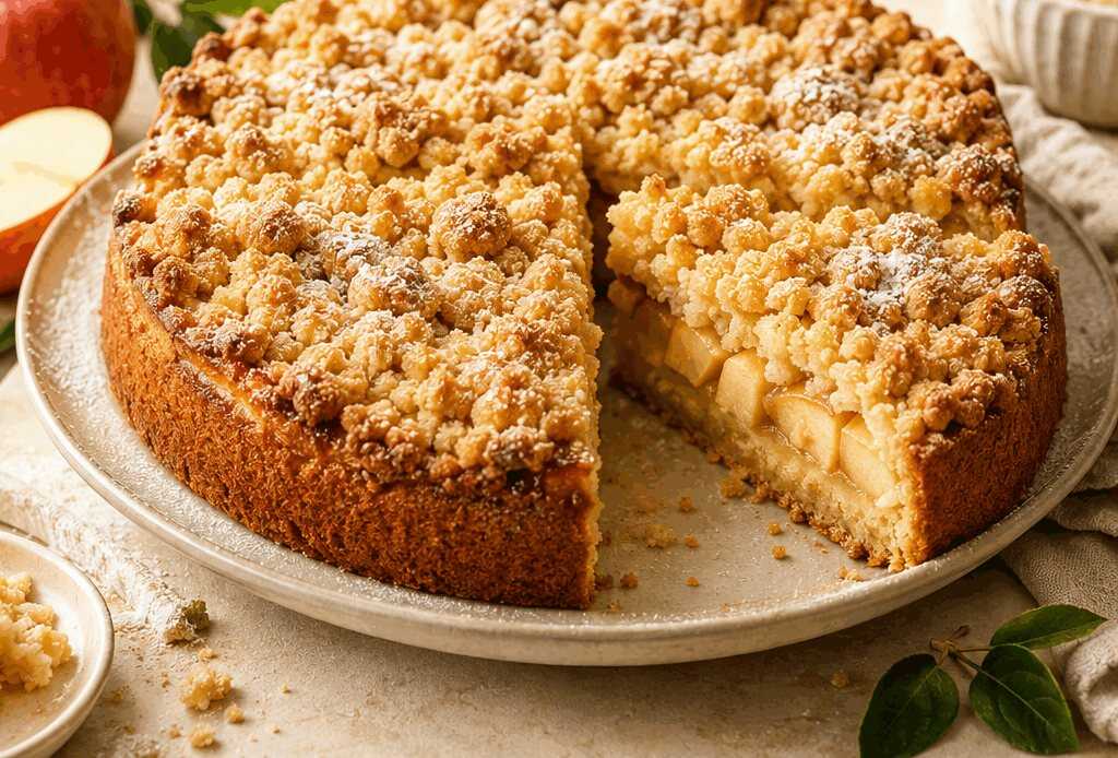 Entdecke das unwiderstehliche Rezept für Apfel-Streuselkuchen!