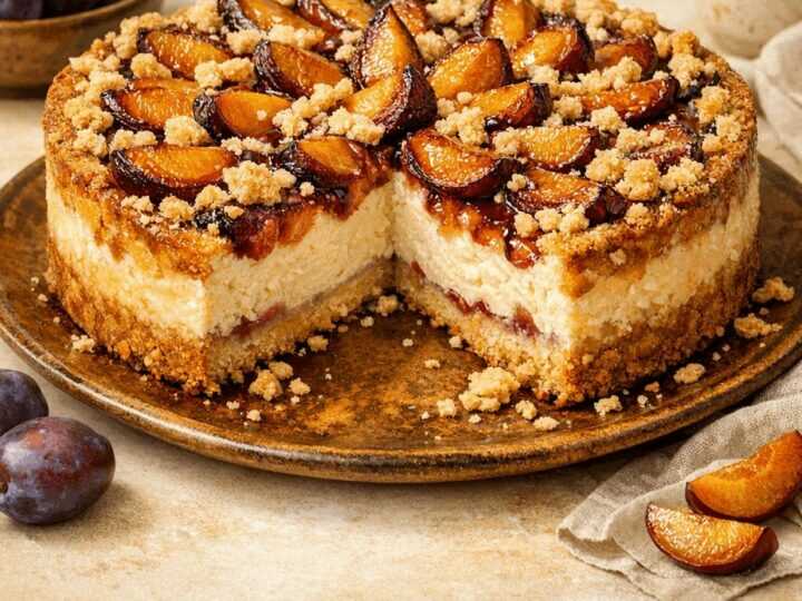 Entdecke das unwiderstehliche Rezept für den perfekten Pflaumen-Käsekuchen!