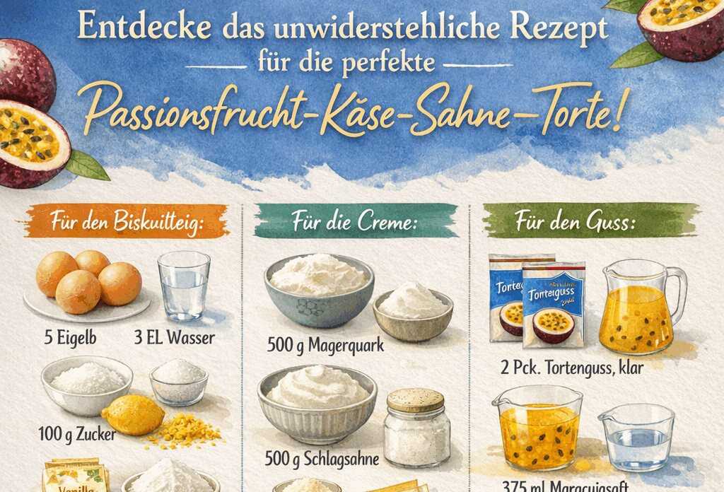 Passionsfrucht-Käse-Sahne-Torte