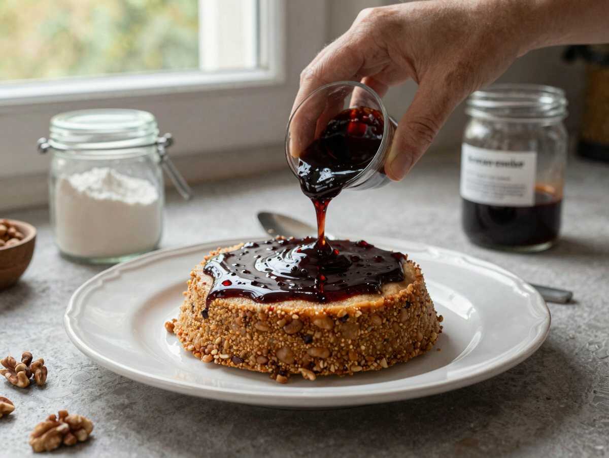 Entdecke das unwiderstehliche Rezept für die perfekte Walnuss-Marzipan-Torte! – während der Zubereitung