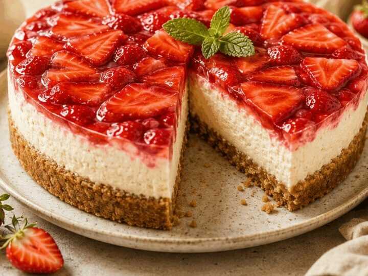 Entdecke das unwiderstehliche Rezept für Erdbeer-Käsekuchen!