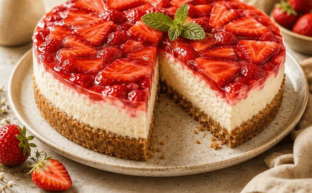 Entdecke das unwiderstehliche Rezept für Erdbeer-Käsekuchen!