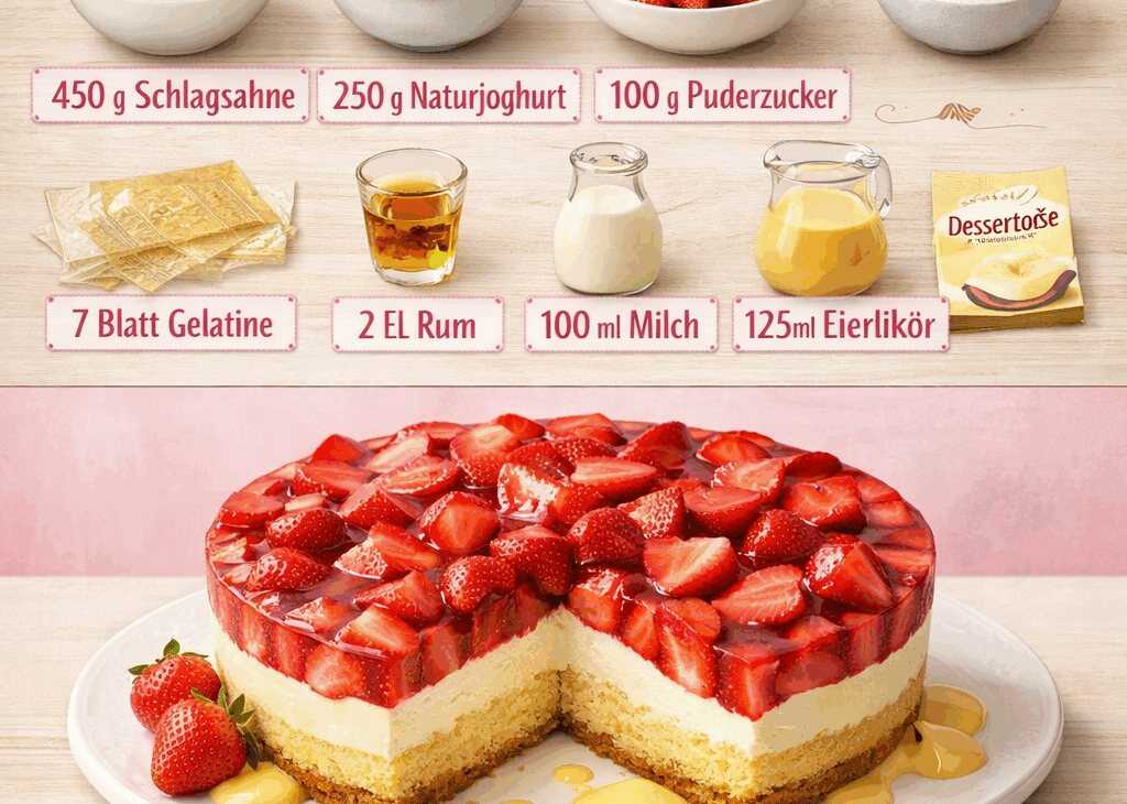 Erdbeer-Vanille Kuchen