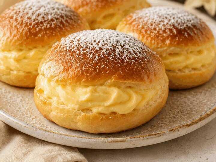 Entdecke das unwiderstehliche Rezept für Milchbrötchen mit Vanillecreme!