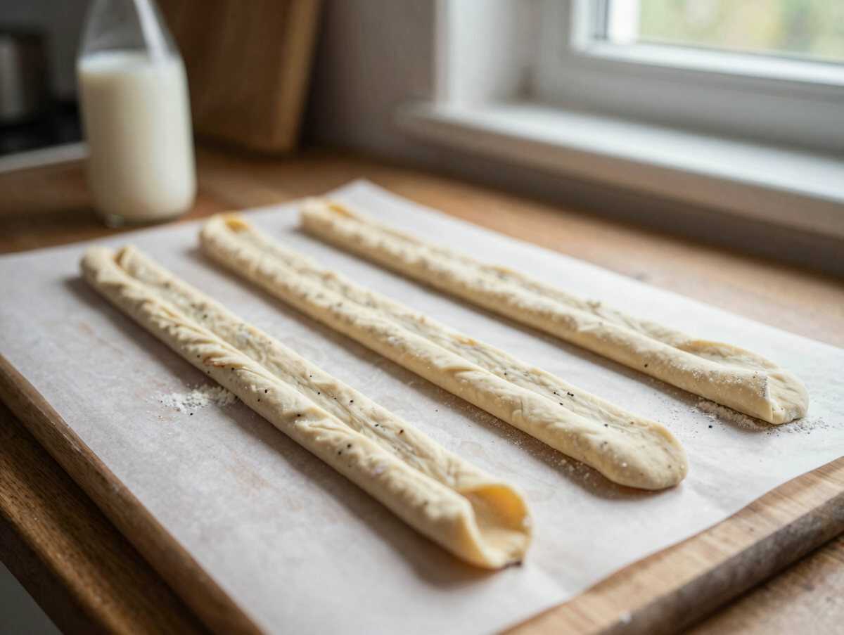 Entdecke das unwiderstehliche Rezept für Milchbrötchen mit Vanillecreme! – während der Zubereitung