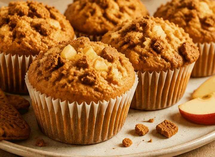Entdecke das unwiderstehliche Rezept für saftige Apfel-Spekulatius-Muffins!