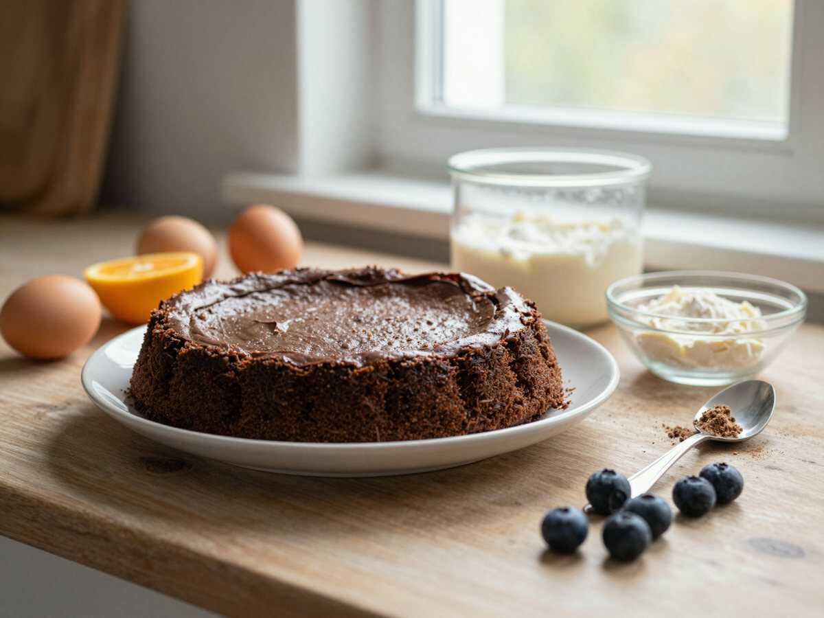Entdecke das unwiderstehliche Rezept für Schoko-Streuselkuchen mit Quark-Kirschfüllung! – während der Zubereitung