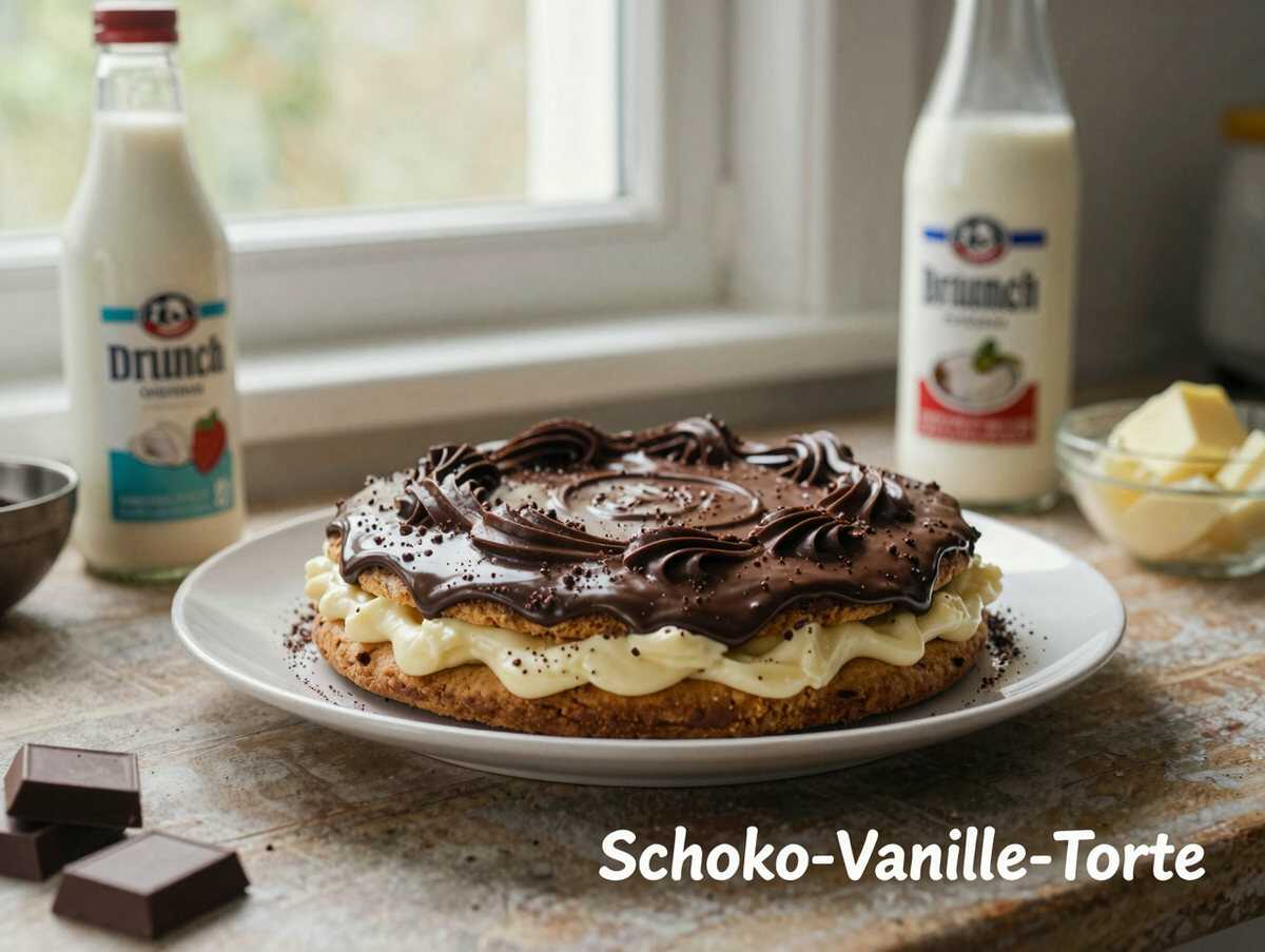 Entdecke das unwiderstehliche Rezept für Schoko-Vanille-Torte! – während der Zubereitung