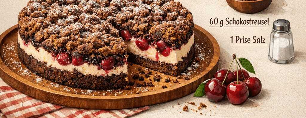 Schoko-Streuselkuchen mit Quark-Kirschfüllung