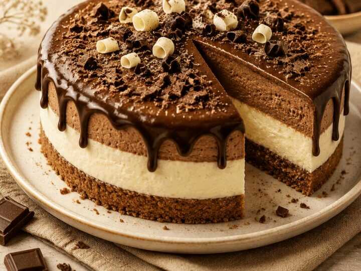 Entdecke das unwiderstehliche Rezept für Schoko-Vanille-Torte!