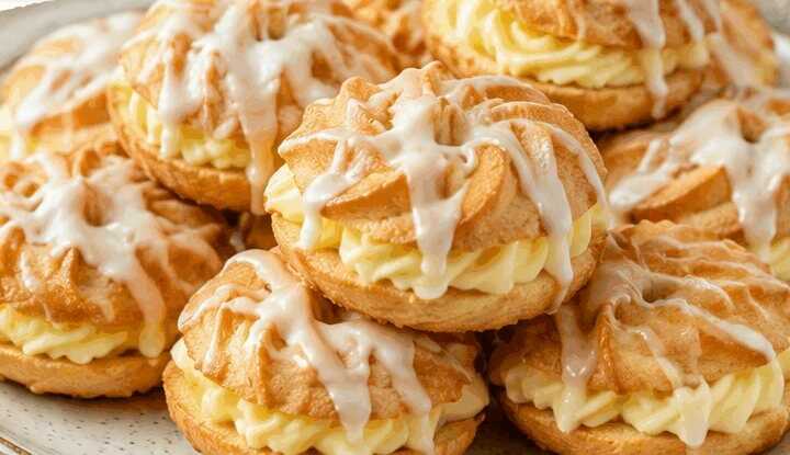 Entdecke das unwiderstehliche Rezept für Spritzkuchen mit Vanillecreme!