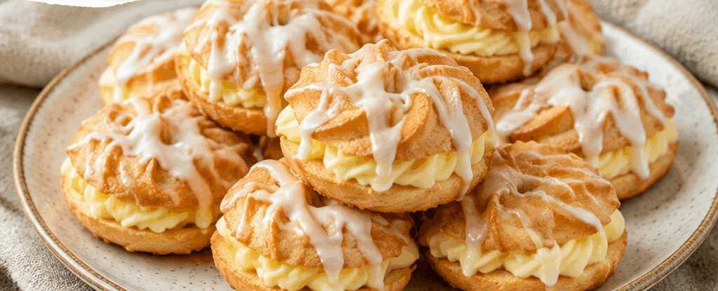 Spritzkuchen mit Vanillecreme