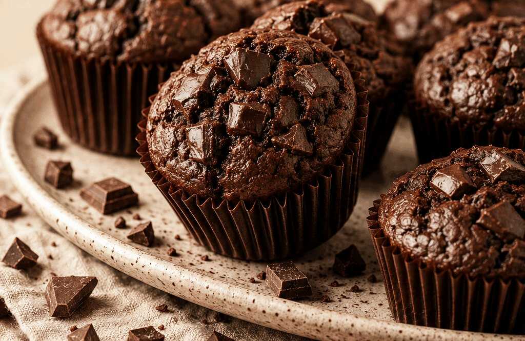 Entdecke das unwiderstehliche Rezept für super saftige Schokomuffins!