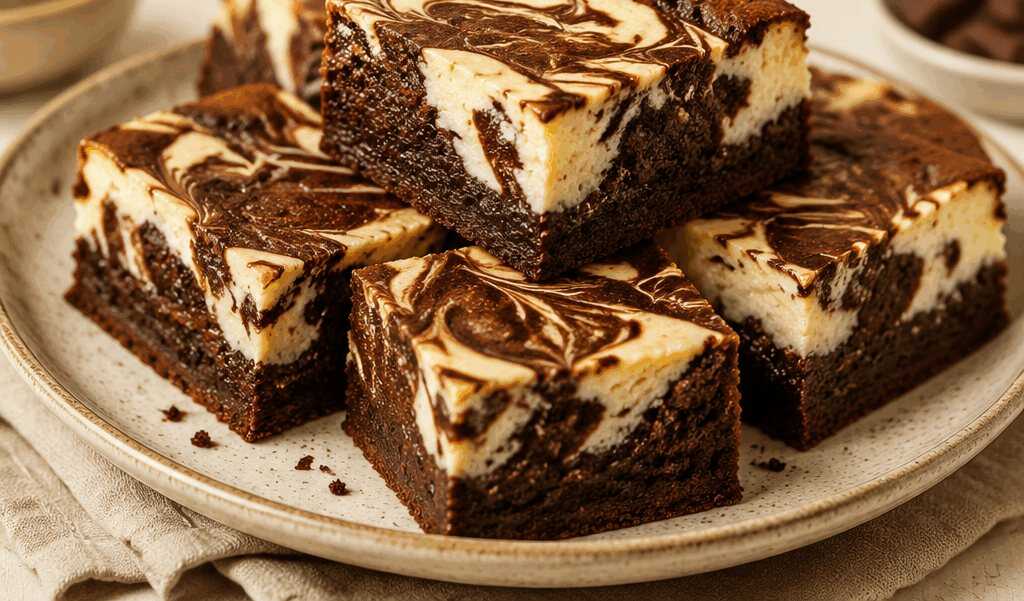 Entdecke das unwiderstehliche Rezept für Topfen-Marmor-Brownies!