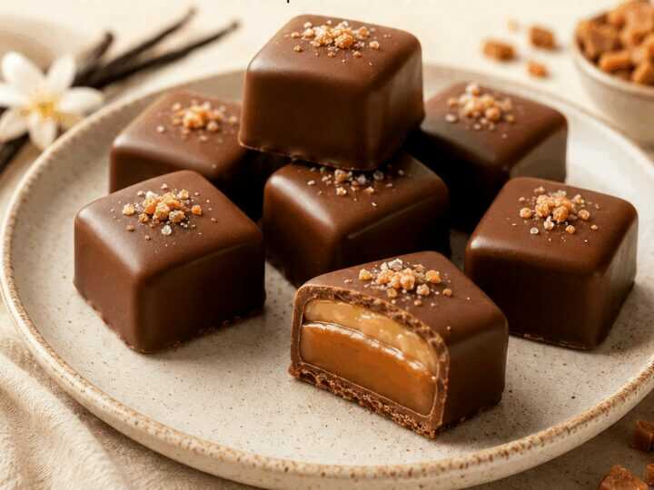 Entdecke das unwiderstehliche Rezept für Vanille-Butterkaramell-Pralinen!