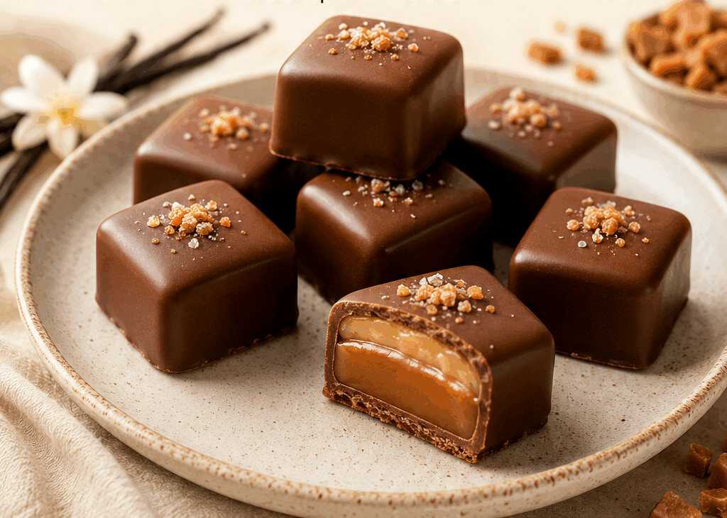 Entdecke das unwiderstehliche Rezept für Vanille-Butterkaramell-Pralinen!